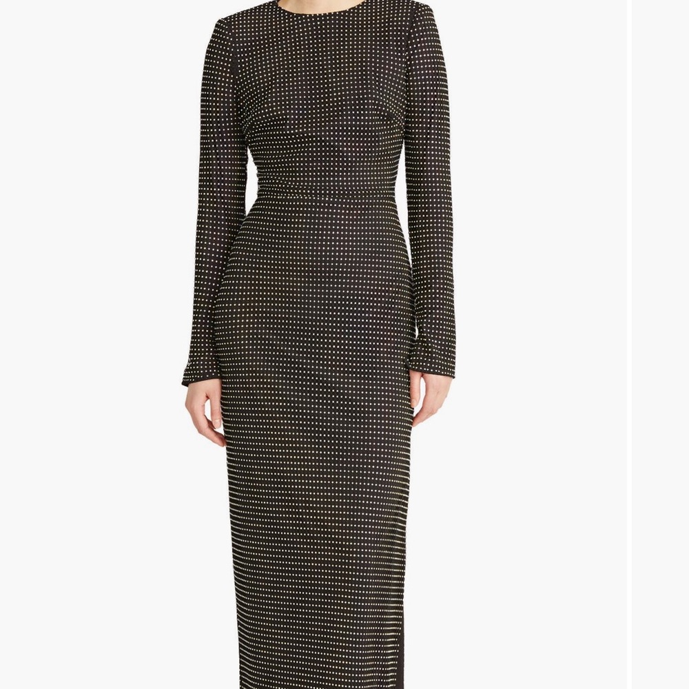Monique lhuiller Lorelei crystal gown long sleeve
